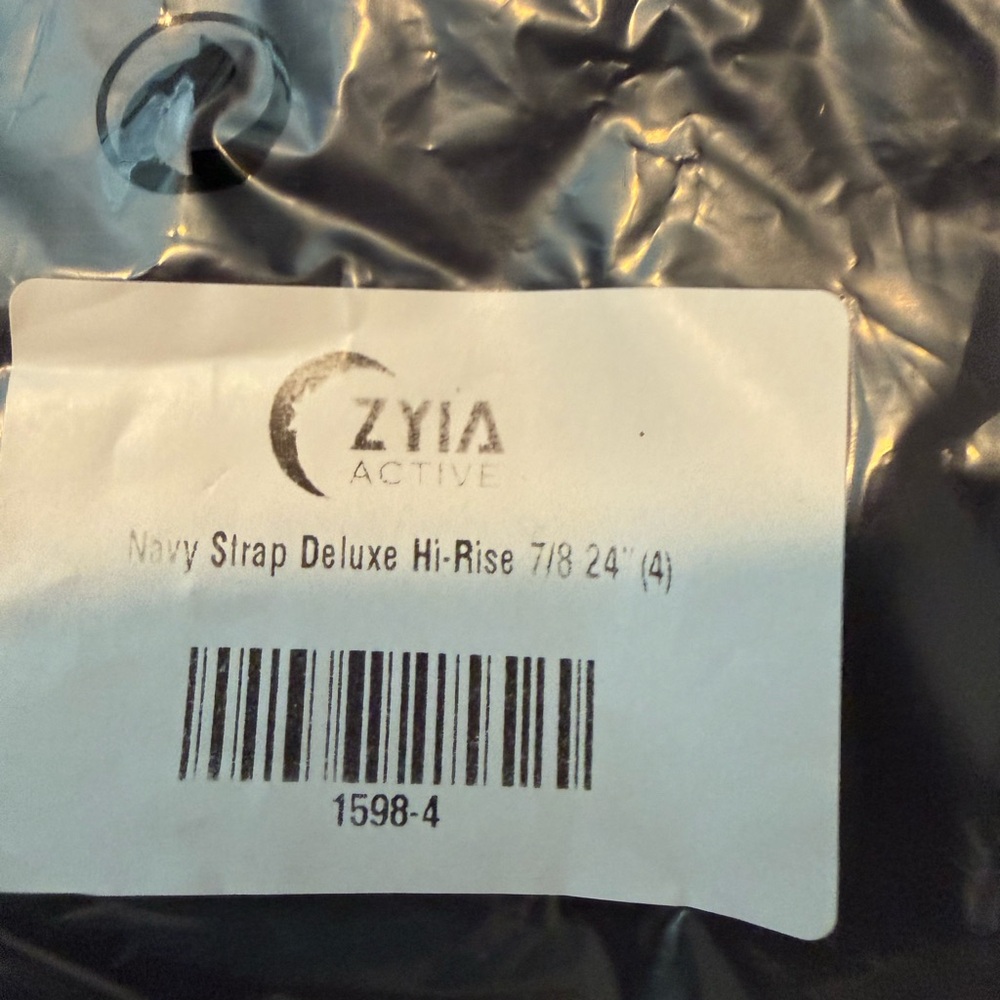 ZYIA Navy Strap Deluxe Hi-Rise Leggings 7/8 Size 4 NWT & Bag - Picture 7 of 7